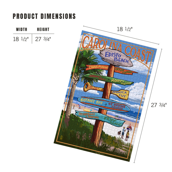 Edisto Beach, South Carolina, Destinations Sign, Jigsaw Puzzle Puzzle Lantern Press 