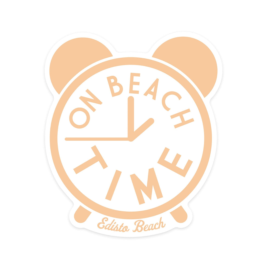 Edisto Beach, South Carolina, On Beach Time, Simply Said, Contour, Vinyl Sticker Sticker Lantern Press 