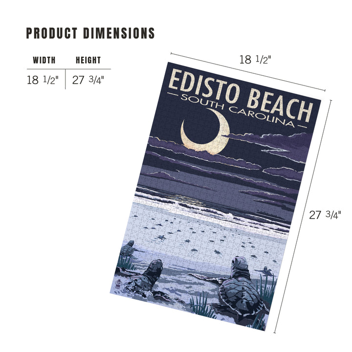 Edisto Beach, South Carolina, Sea Turtles Hatching, Jigsaw Puzzle Puzzle Lantern Press 