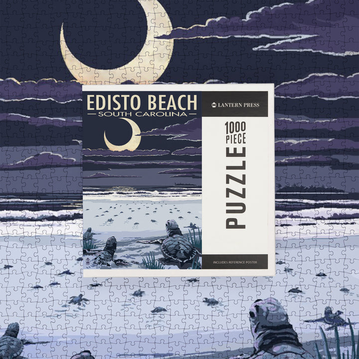 Edisto Beach, South Carolina, Sea Turtles Hatching, Jigsaw Puzzle Puzzle Lantern Press 