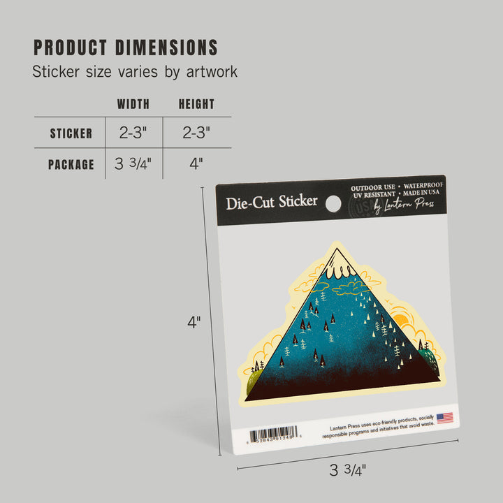 Midcentury, Mountain Peak, Vinyl Sticker