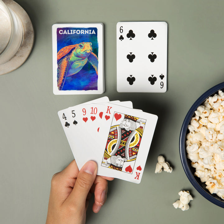 Playing Cards, California, Vivid, Sea Turtle, 52 Card Deck with Jokers in Box, Unique Art
