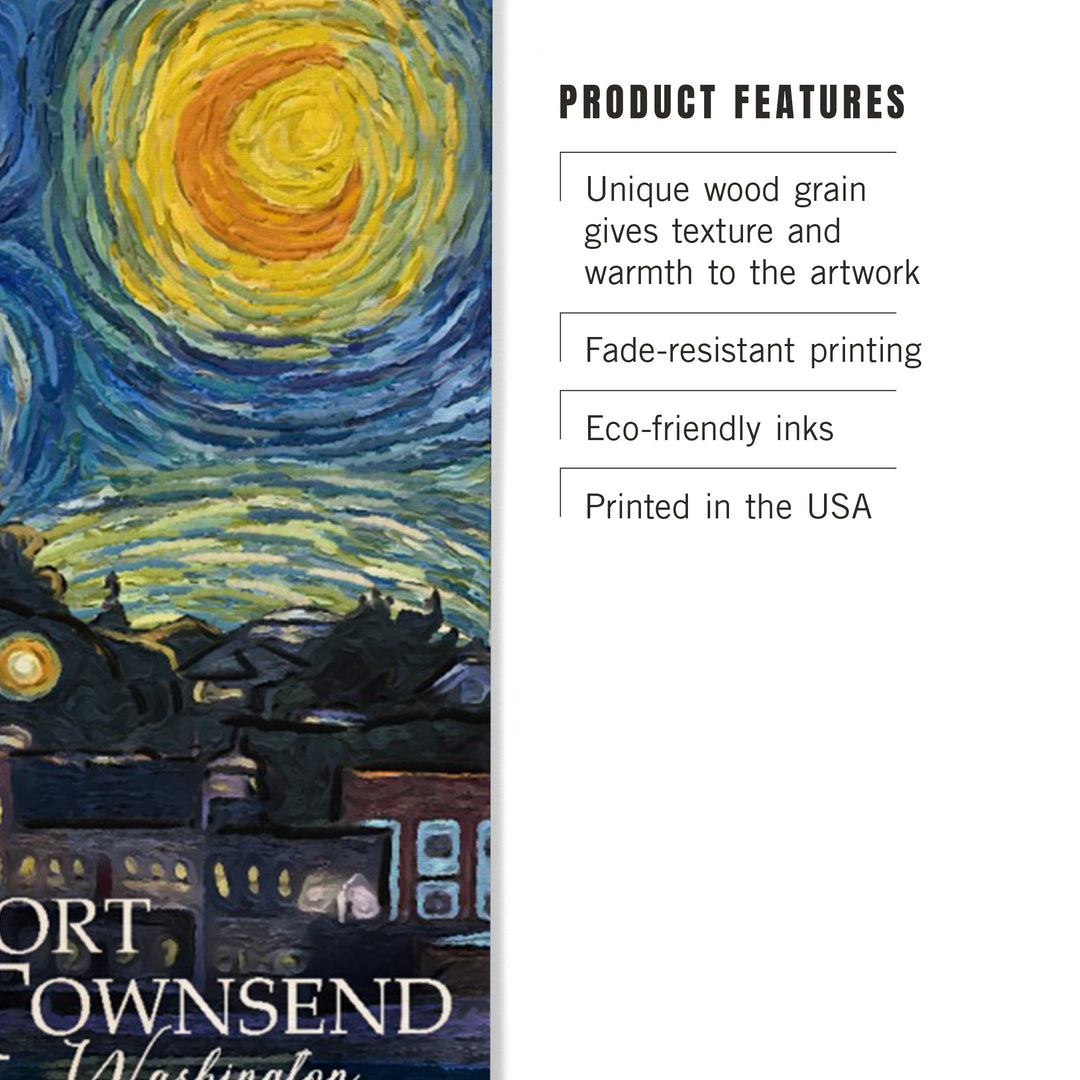 Port Townsend, Washington, Starry Night, Van Gogh, Wood Sign and Postcards