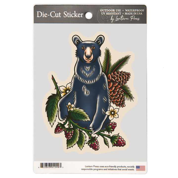 American Traditional, Black Bear, Vinyl Sticker