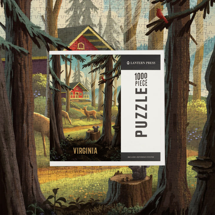Virginia, Slip Away, Cabin With Wildlife, Jigsaw Puzzle