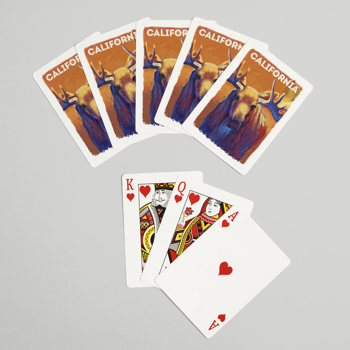 Playing Cards, California, Vivid, Moose, 52 Card Deck with Jokers in Box, Unique Art