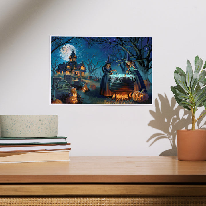 Oil Painting, Cemetery Witch's Brew, Art & Giclee Prints