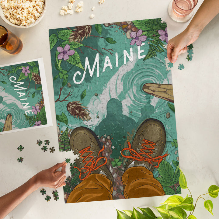 Maine, Embrace the Elements Hiking, Jigsaw Puzzle