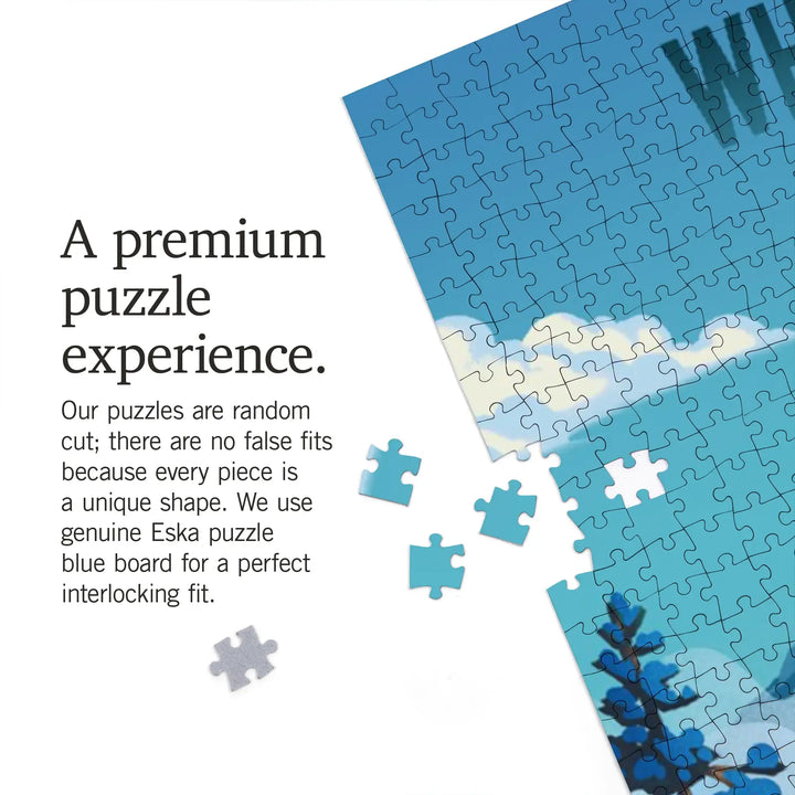 Whistler, British Columbia, Lithograph, Downhill Skier, Jigsaw Puzzle