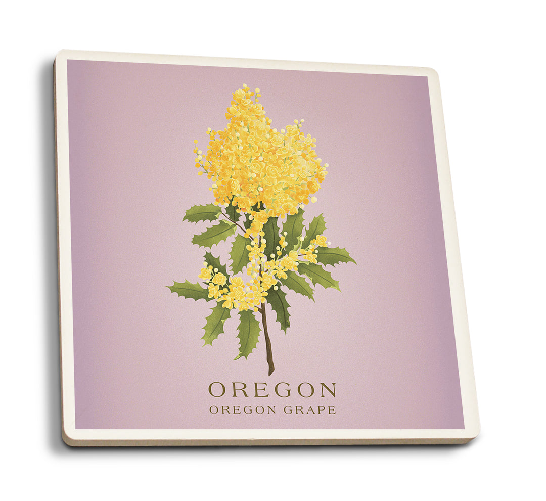 Oregon, Vintage Flora, Oregon Grape, State Series, Coaster Set