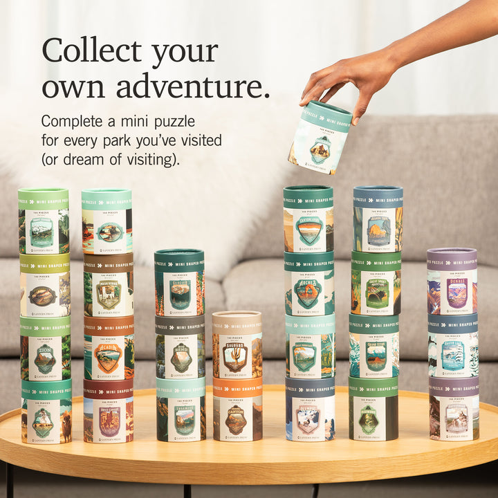 Lantern Press Mini Shaped Adult Jigsaw Puzzle, Protect Our National Parks (Haleakala)