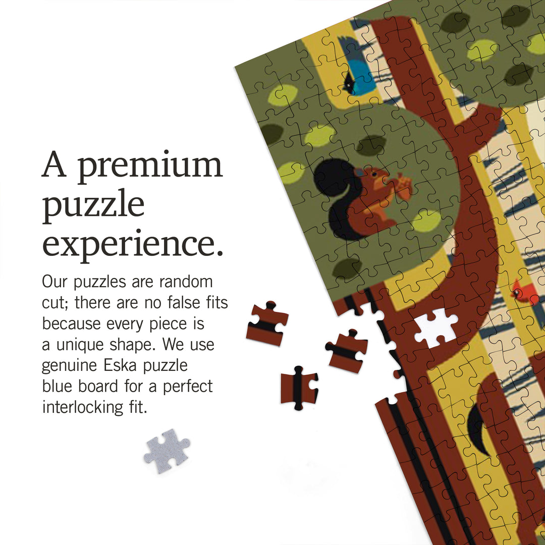 Michigan, Geometric, Forest Animals, 1000 Piece Jigsaw Puzzle