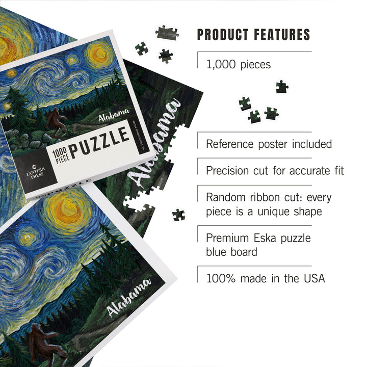 Alabama, Starry Night, Bigfoot, Jigsaw Puzzle