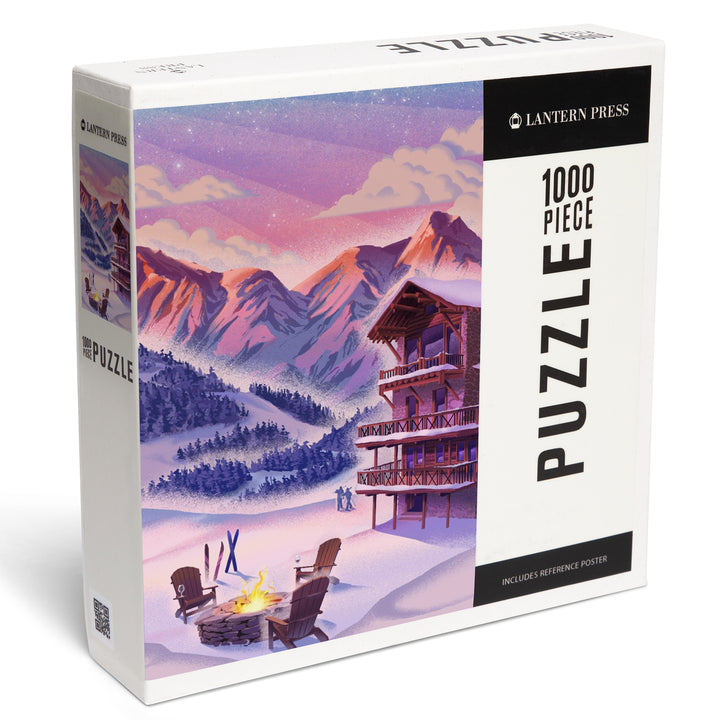 Lithograph, Apres Ski, 1000 Piece Jigsaw Puzzle