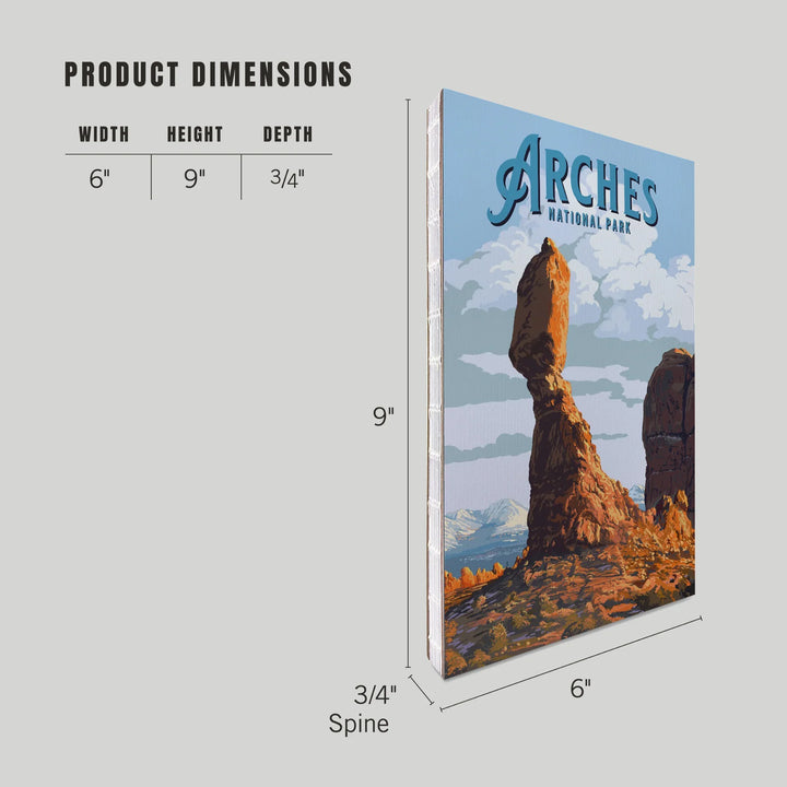 Lined 6x9 Journal, Arches National Park, Utah, Balanced Rock, Lay Flat, 193 Pages, FSC paper