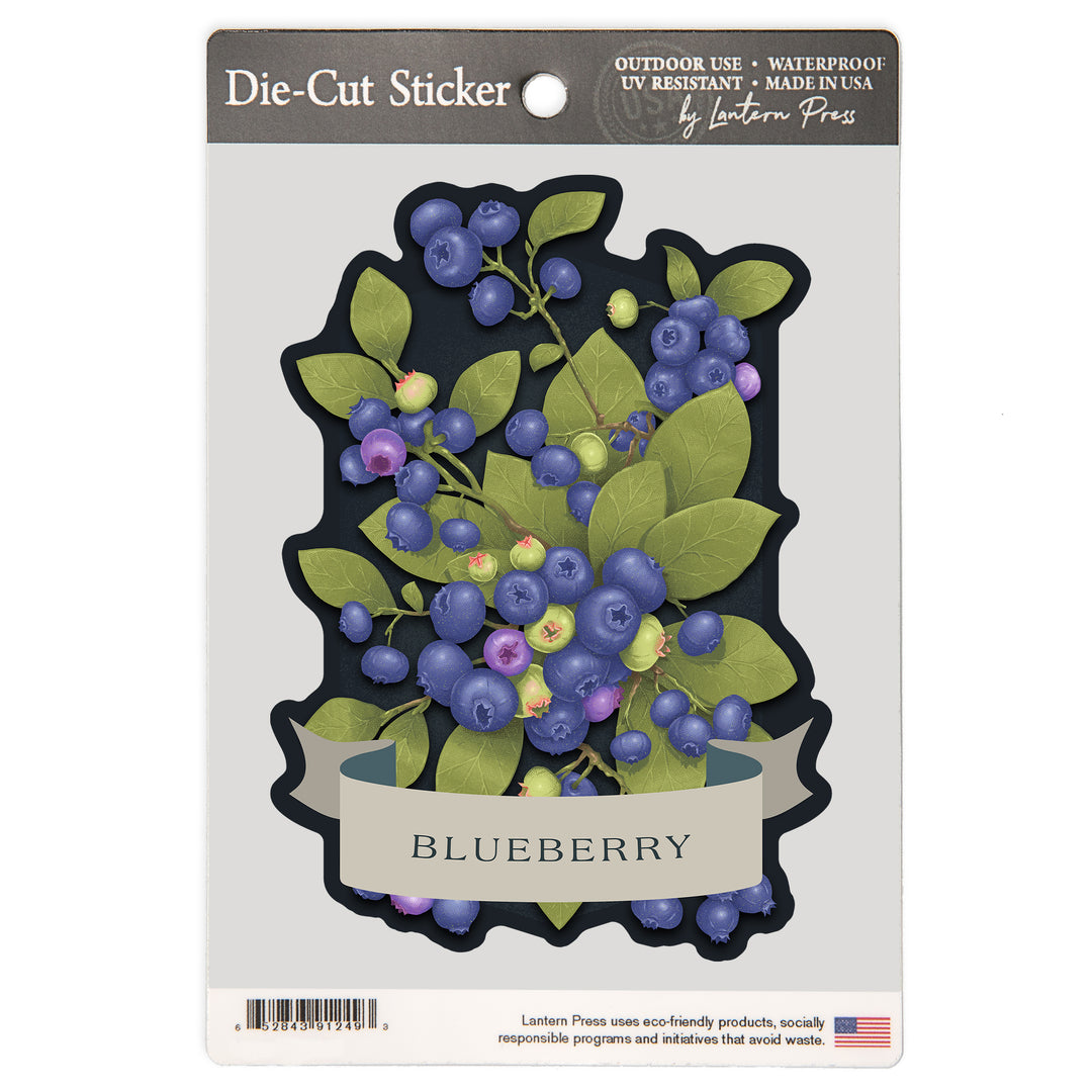 Vintage Flora Noir, Blueberry, Vinyl Sticker