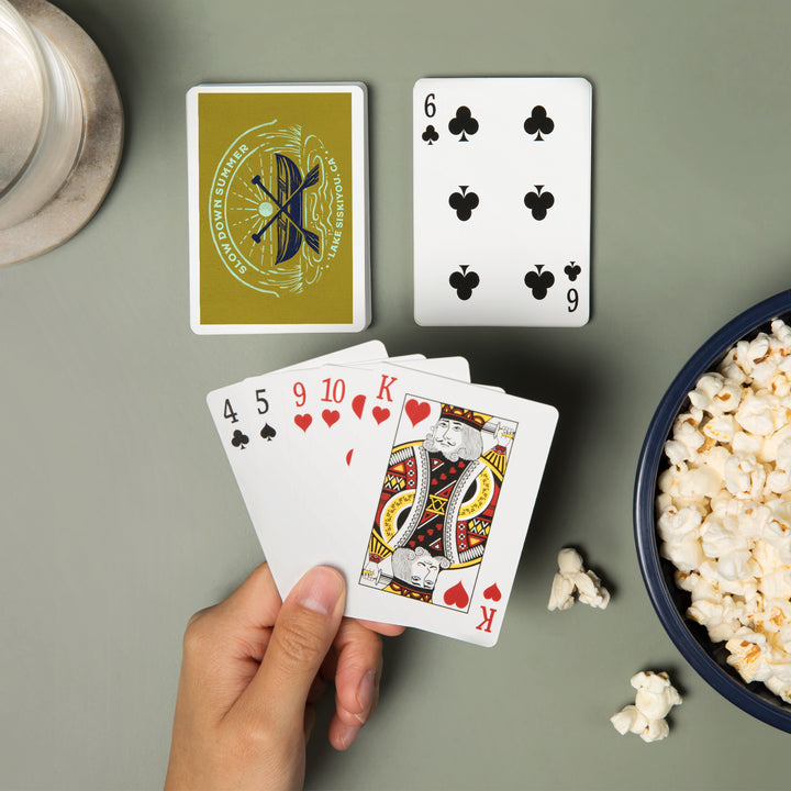 Playing Cards, Lake Siskiyou, California, Lake Life Series, Slow Down Summer, 52 Card Deck with Jokers in Box, Unique Art