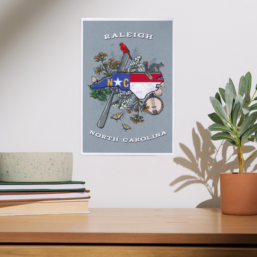Raleigh, North Carolina, State Treasure Trove, Art & Giclee Prints