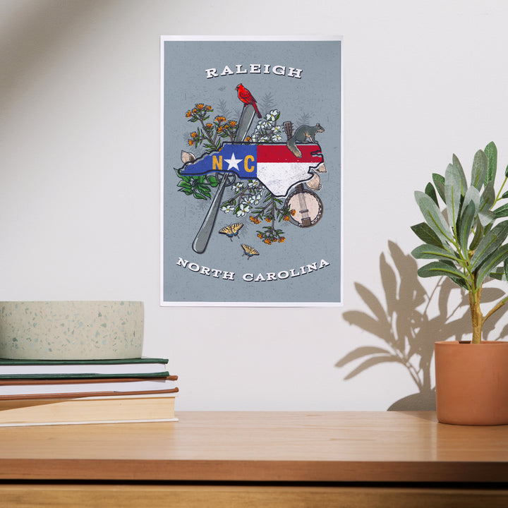 Raleigh, North Carolina, State Treasure Trove, Art & Giclee Prints