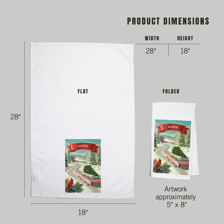 Illinois, Holiday Tradition, Organic Cotton Kitchen Tea Towels