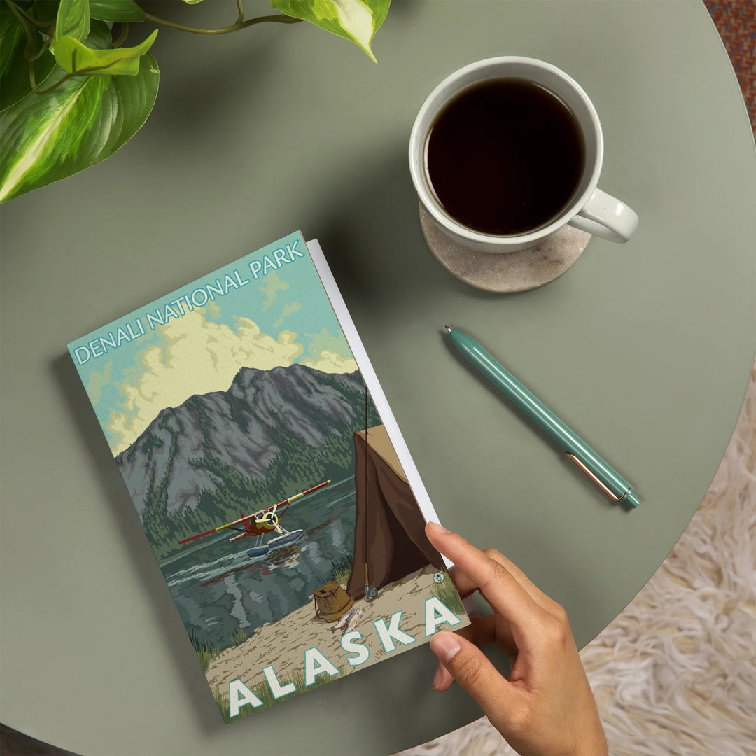 Lined 6x9 Journal, Denali National Park, Alaska, Bush Plane and Fishing, Lay Flat, 193 Pages, FSC paper