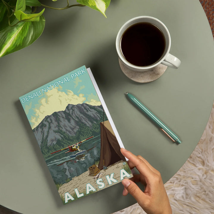 Lined 6x9 Journal, Denali National Park, Alaska, Bush Plane and Fishing, Lay Flat, 193 Pages, FSC paper