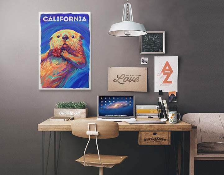 California, Vivid, Sea Otter, Stretched Canvas