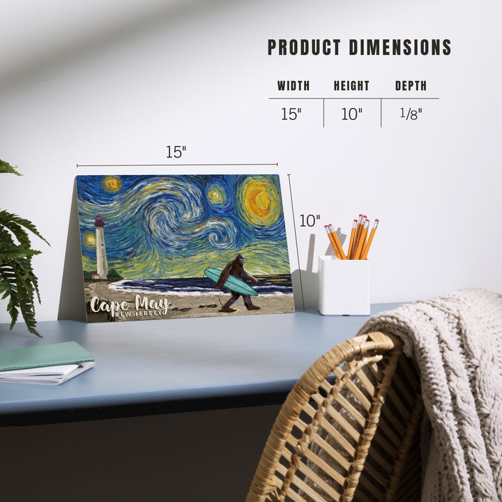 Cape May, New Jersey, Starry Night, Bigfoot on, Wood Sign and Postcards