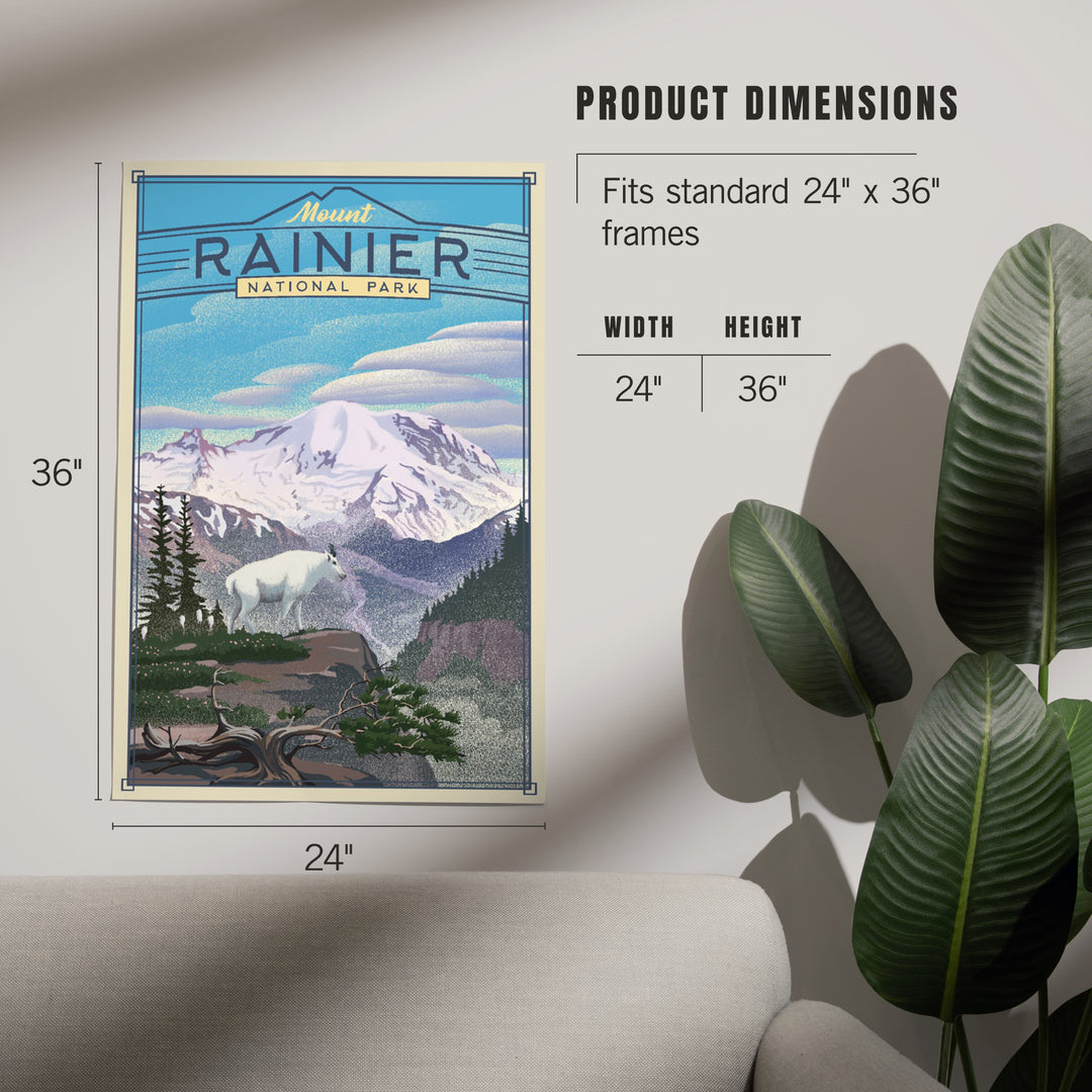 Mt. Rainier National Park, Lithograph National Park Series, Art & Giclee Prints