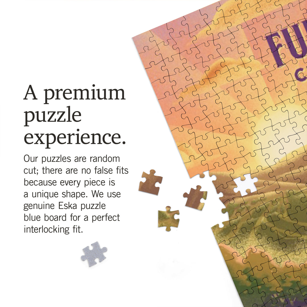 Fun Valley, Colorado, Lithograph, Bear and Spring Flowers, Ski Mountain, 1000 Piece Jigsaw Puzzle