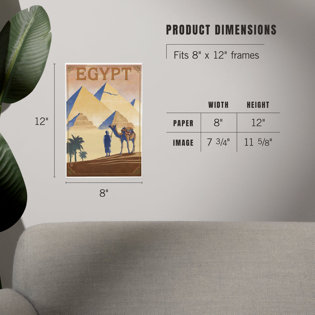Egypt, Pyramids, Lithograph Style, Art & Giclee Prints Art Lantern Press 