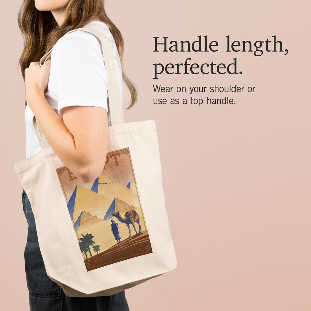 Egypt, Pyramids, Lithograph Style, Tote Bag Totes Lantern Press 