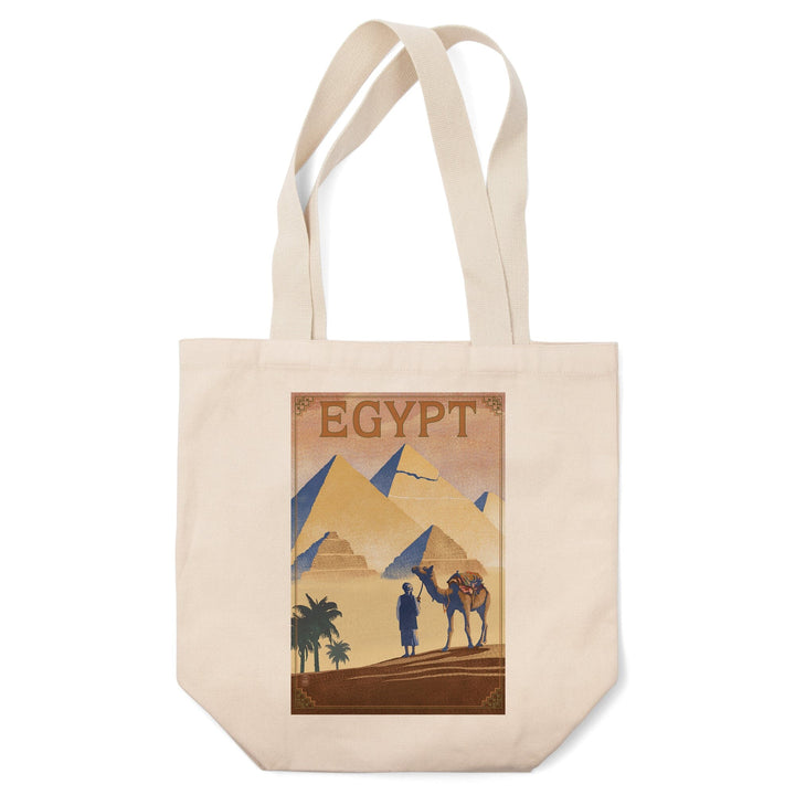 Egypt, Pyramids, Lithograph Style, Tote Bag Totes Lantern Press 