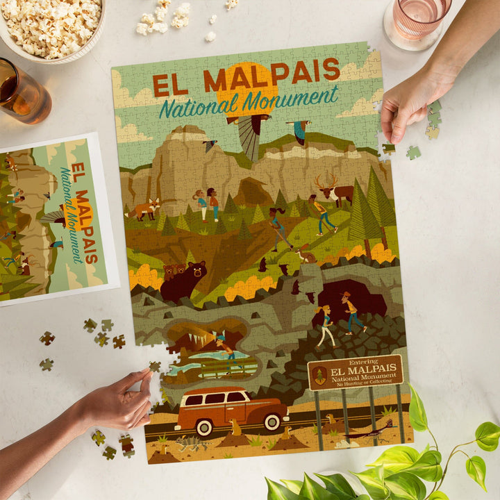 El Malpais, National Monument, Geometric, Jigsaw Puzzle Puzzle Lantern Press 