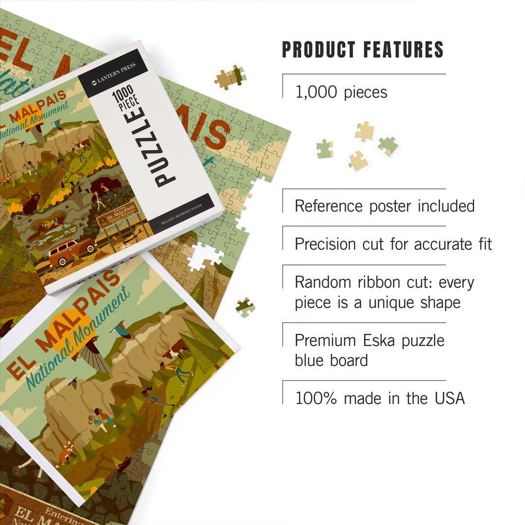 El Malpais, National Monument, Geometric, Jigsaw Puzzle Puzzle Lantern Press 