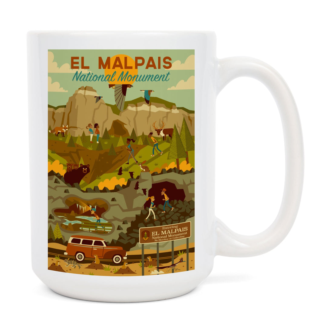 El Malpais, National Monument, Geometric, Lantern Press Artwork, Ceramic Mug Mugs Lantern Press 