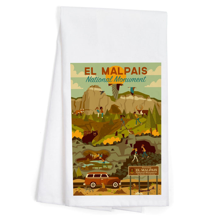 El Malpais, National Monument, Geometric, Organic Cotton Kitchen Tea Towels Kitchen Lantern Press 