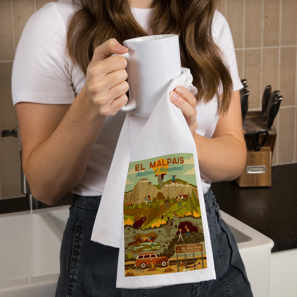 El Malpais, National Monument, Geometric, Organic Cotton Kitchen Tea Towels Kitchen Lantern Press 