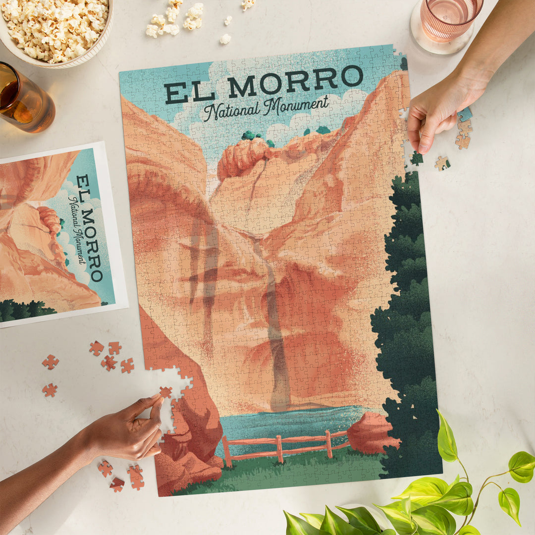 El Morro National Monument, New Mexico, The Pool, Litho, Jigsaw Puzzle Puzzle Lantern Press 