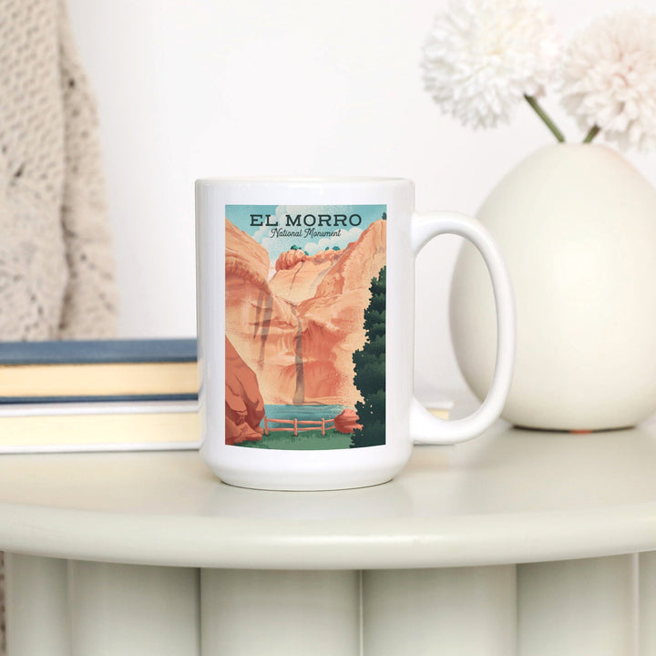 El Morro National Monument, New Mexico, The Pool, Litho, Lantern Press Artwork, Ceramic Mug - Lantern Press