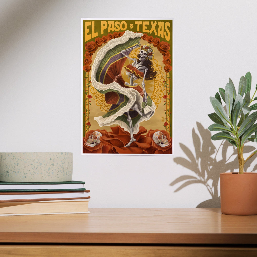 El Paso, Texas, Day of the Dead Dancer, Art & Giclee Prints Art Lantern Press 