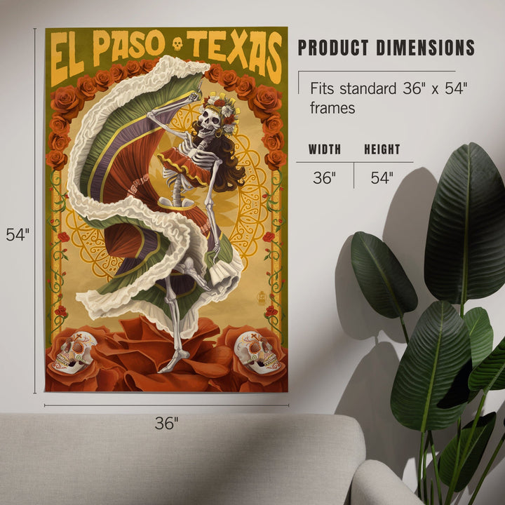 El Paso, Texas, Day of the Dead Dancer, Art & Giclee Prints Art Lantern Press 
