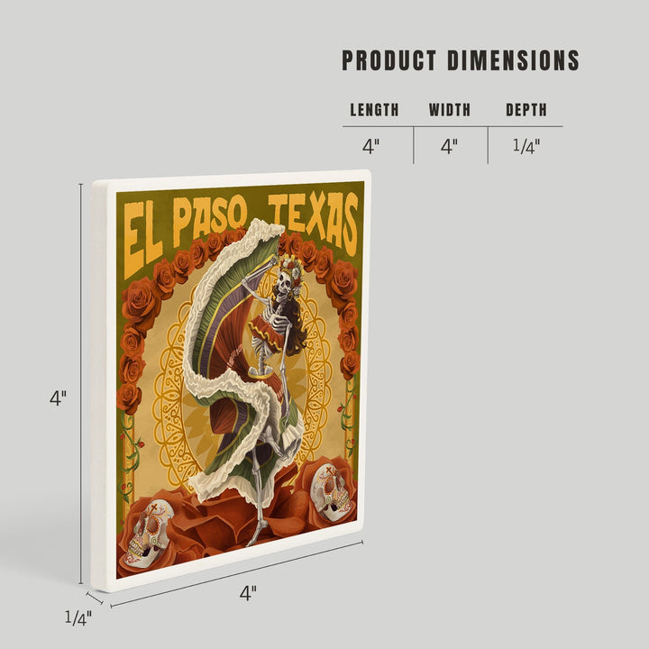 El Paso, Texas, Day of the Dead Dancer, Coasters Coasters Lantern Press 