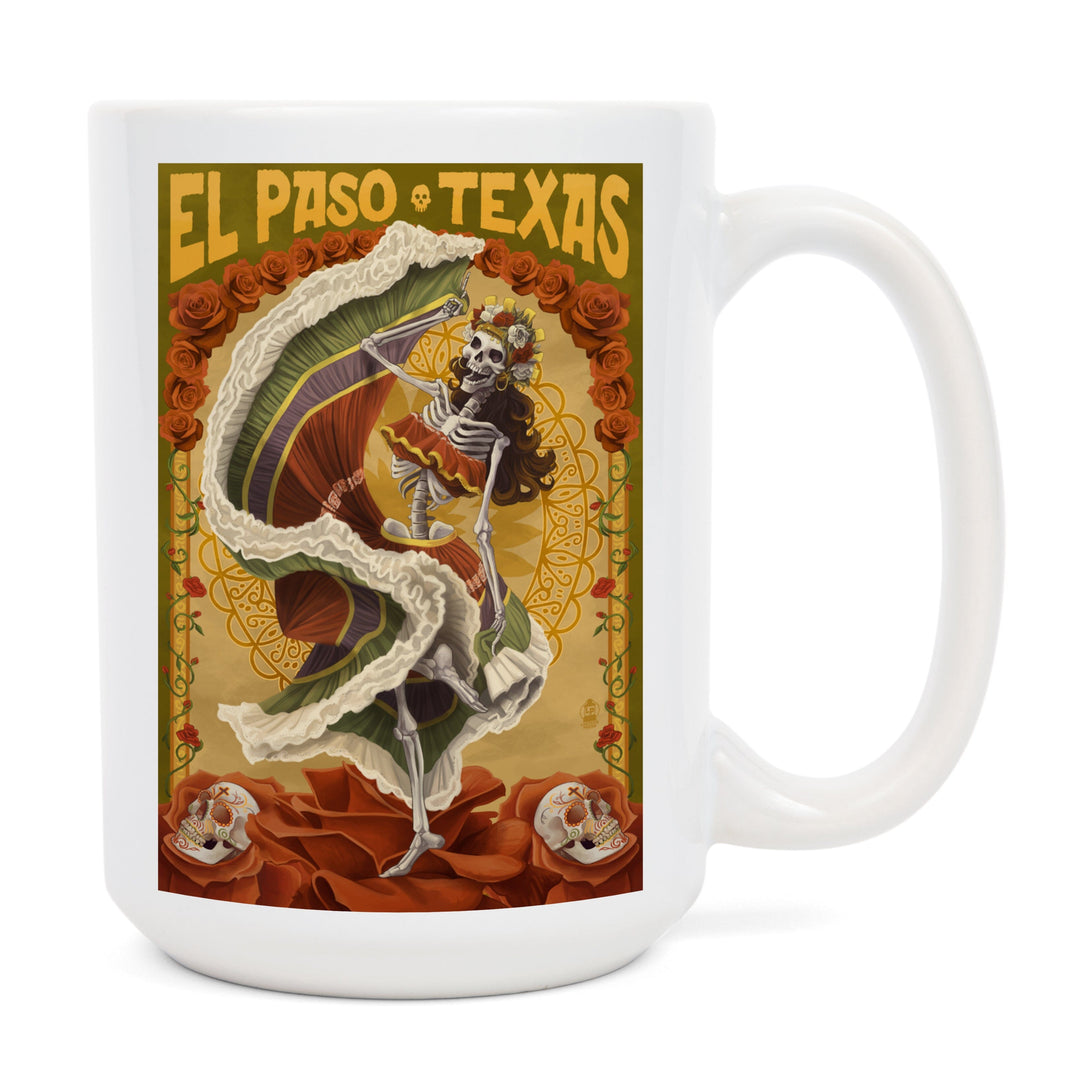 El Paso, Texas, Day of the Dead Dancer, Lantern Press Artwork, Ceramic Mug Mugs Lantern Press 