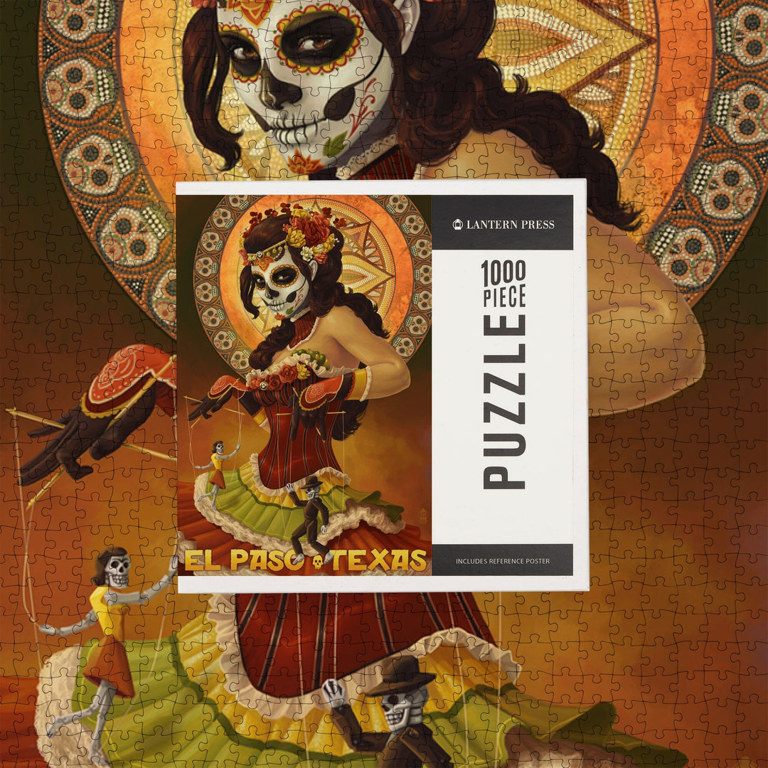 El Paso, Texas, Day of the Dead Marionettes, Jigsaw Puzzle - Lantern Press