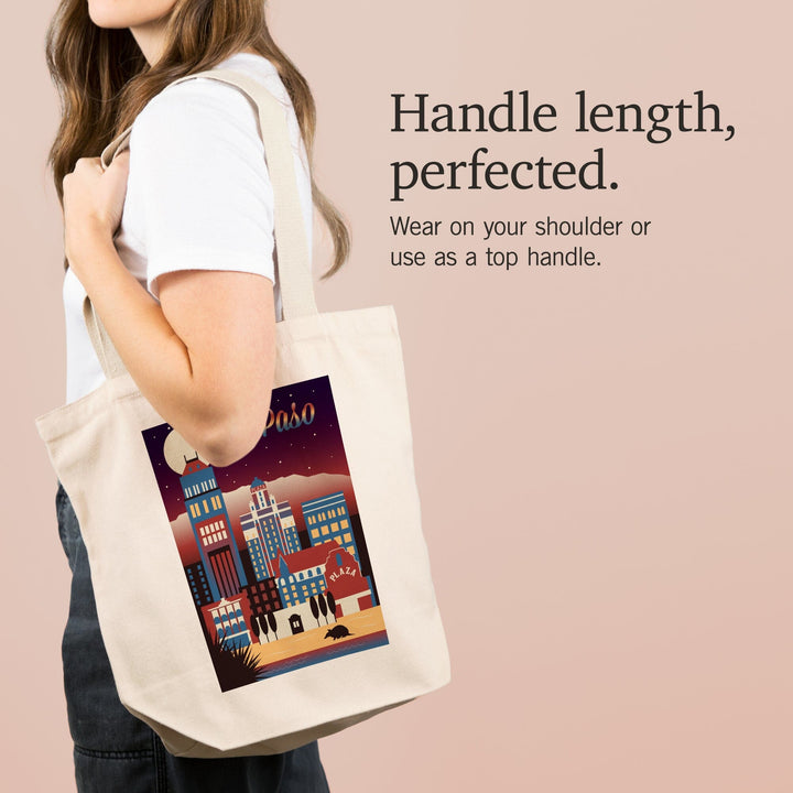 El Paso, Texas, Retro Skyline Chromatic Series, Tote Bag Totes Lantern Press 