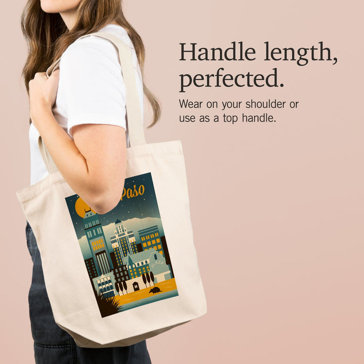 El Paso, Texas, Retro Skyline Series, Tote Bag Totes Lantern Press 