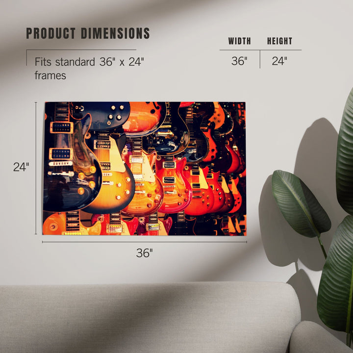 Electric Guitars on Wall, Art & Giclee Prints - Lantern Press