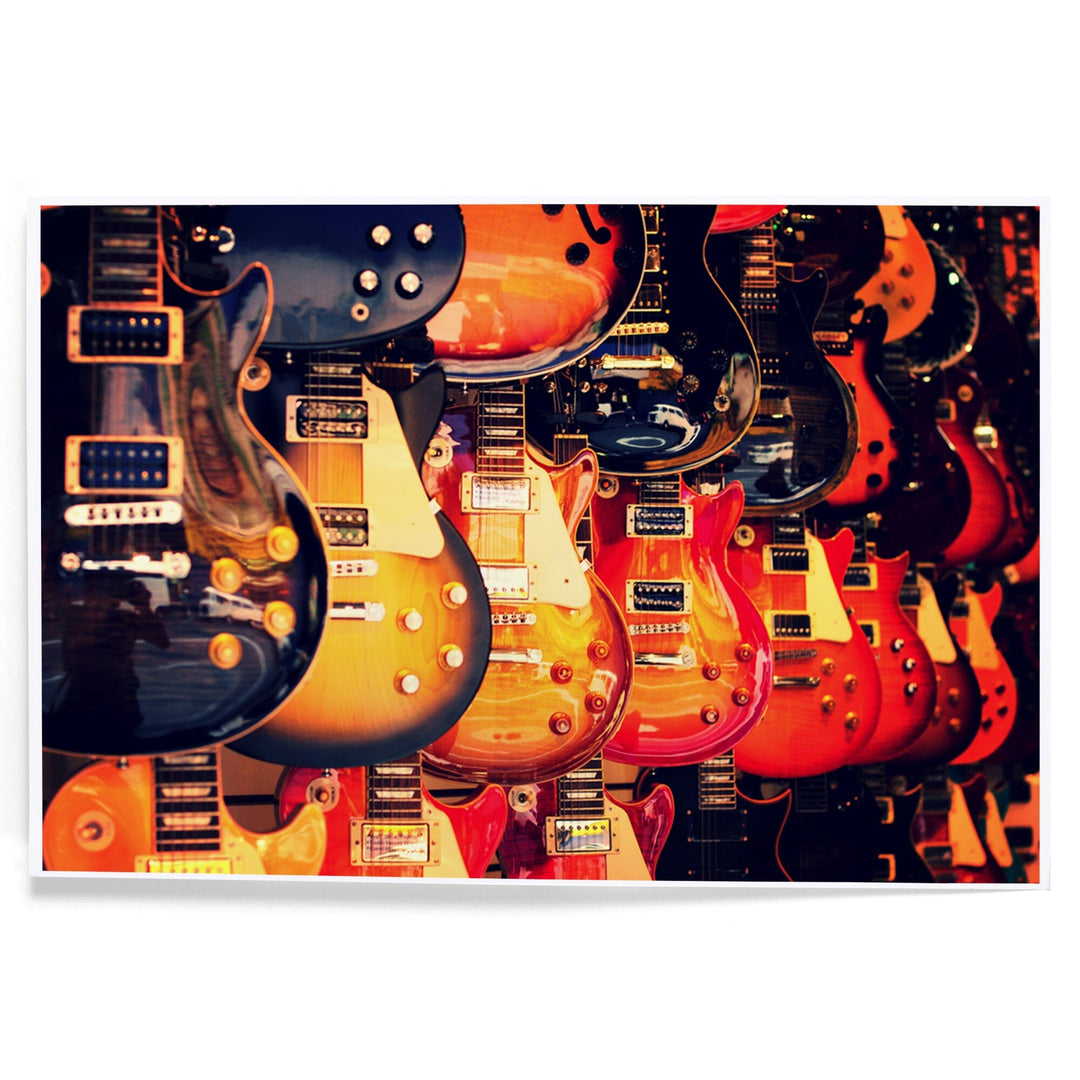 Electric Guitars on Wall, Art & Giclee Prints - Lantern Press