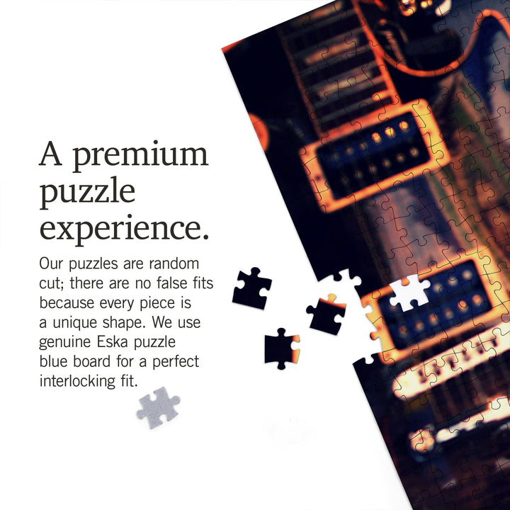 Electric Guitars on Wall, Jigsaw Puzzle Puzzle Lantern Press 